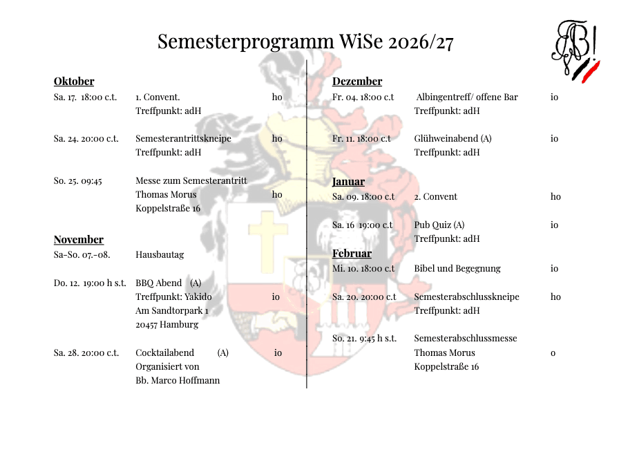 Vorschau des aktuellen Semesterprogramms